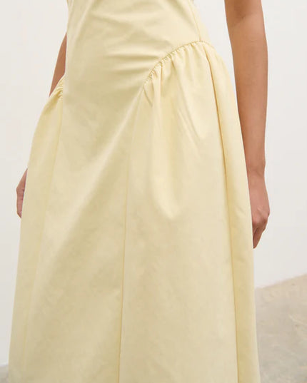 Sylvie Slash Neck Midaxi Dress - Lemon