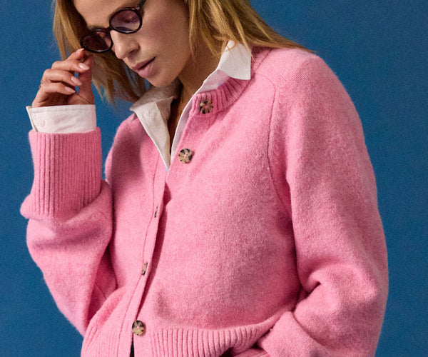 カーディガン Bristol Tweed Knit Cardigan - pink / S Cole Buxton Knit Cardigan | Flannels