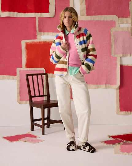 Borg Fleece Jacket -  Multi Bright