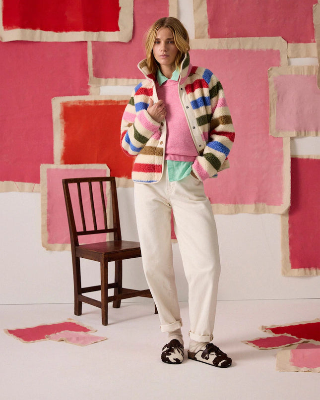 Borg Fleece Jacket -  Multi Bright