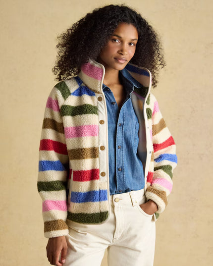 Borg Fleece Jacket -  Multi Bright