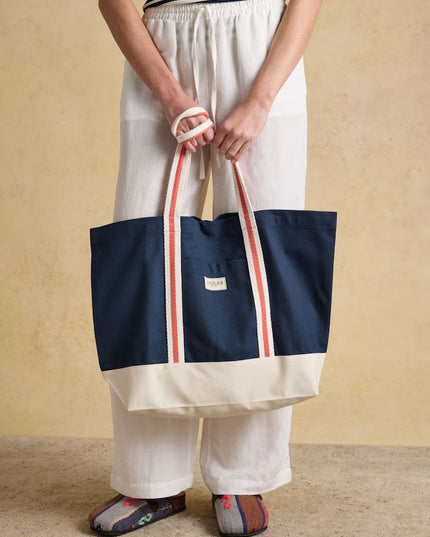 Promenade Canvas Tote - Navy