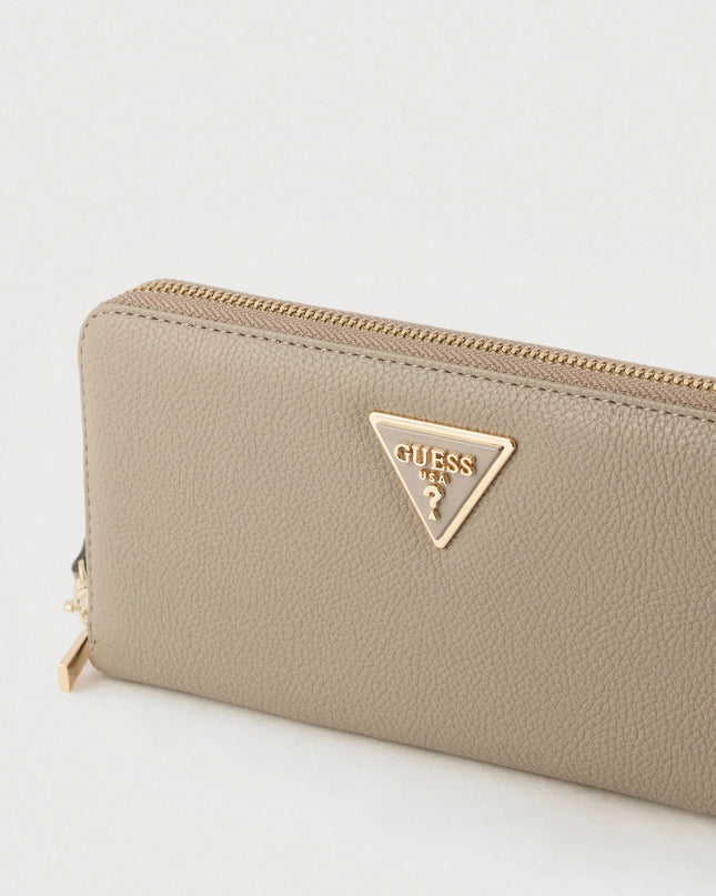 Guess Laurel Large Zip Around Purse - Dark Taupe