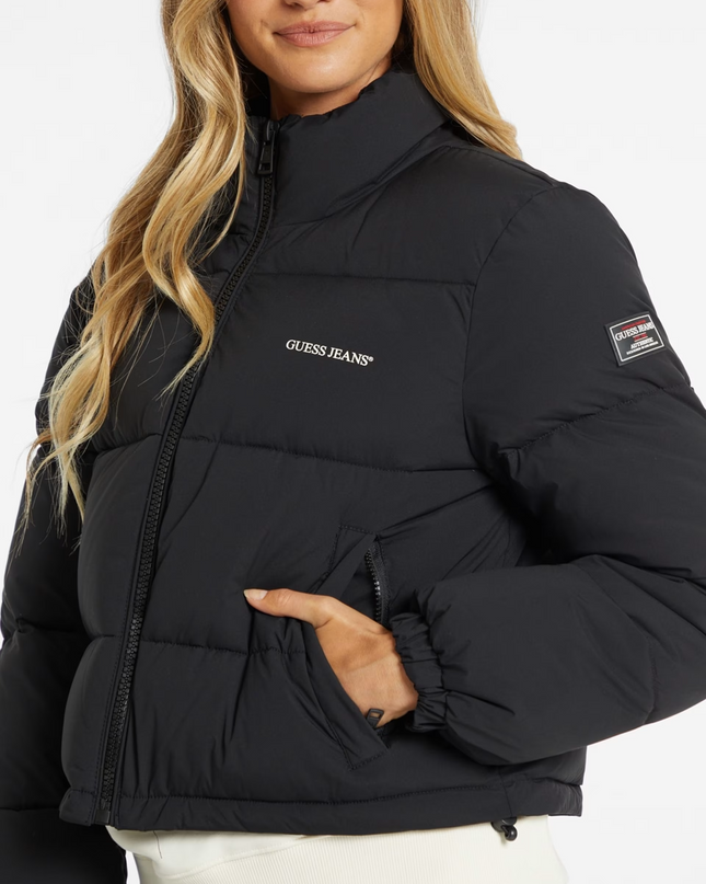 Guess Jeans Crop Puffer Jacket - Black