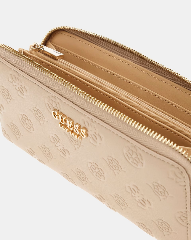 Guess Phoebe Large Zip Around Purse - Simply Taupe Logo