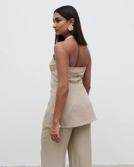 Remy Halterneck Waistcoat - Stone