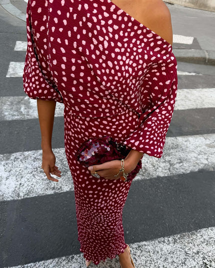 Burgundy Deer Milly Dress