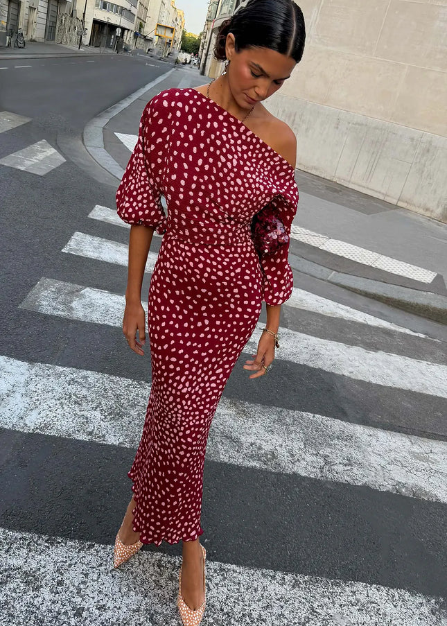 Burgundy Deer Milly Dress