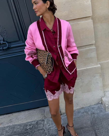 Pink Mushroom Cardigan