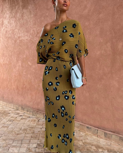 Olive Blurred Leopard Tilly Dress