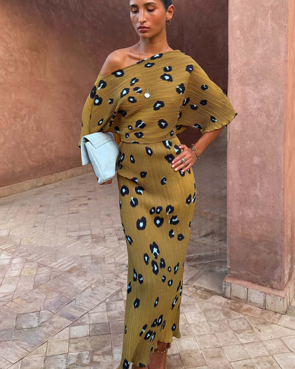 Olive Blurred Leopard Tilly Dress