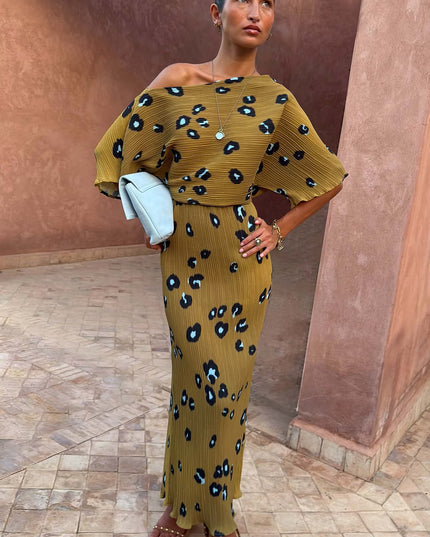 Olive Blurred Leopard Tilly Dress