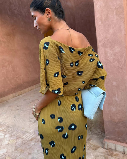 Olive Blurred Leopard Tilly Dress