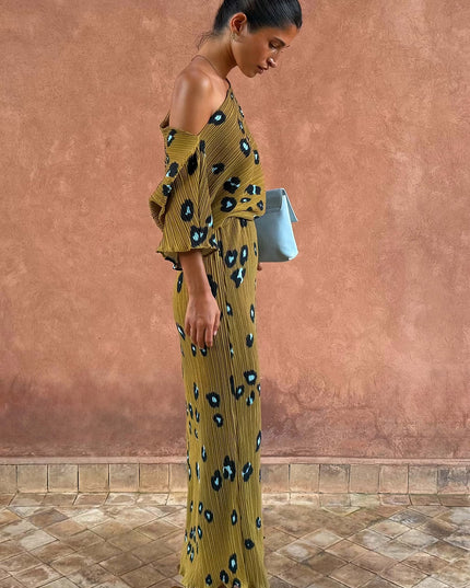 Olive Blurred Leopard Tilly Dress