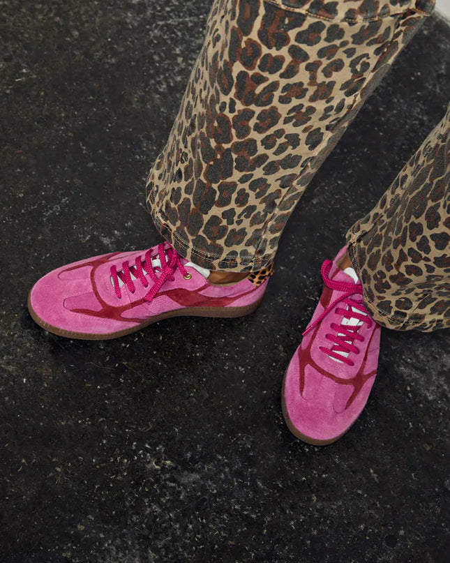 Pink and Red Leather Trainer
