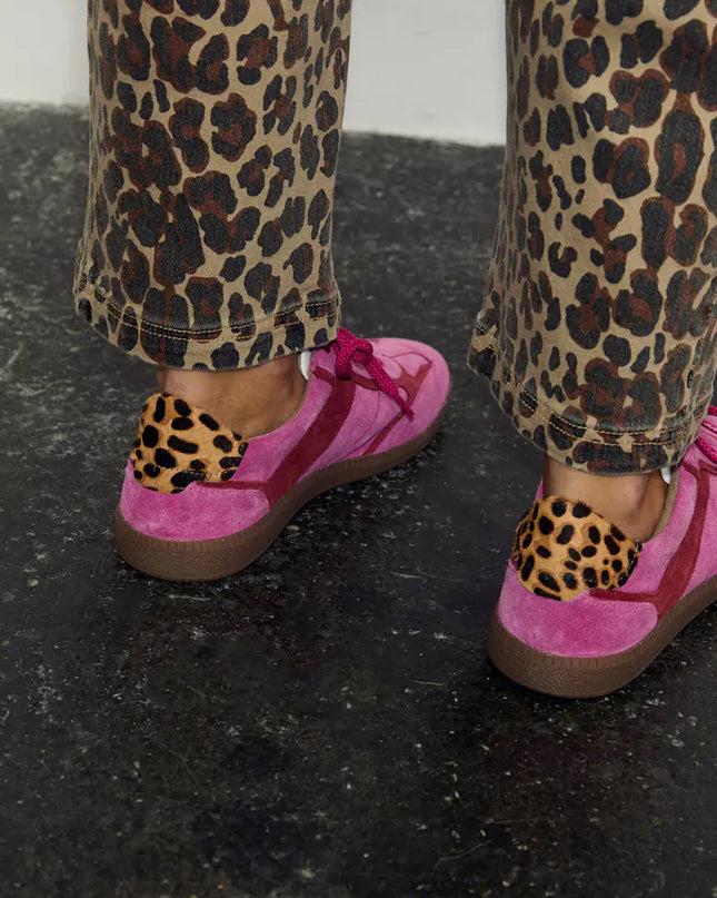 Pink and Red Leather Trainer