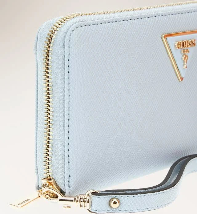Guess Laurel Large Zip Around Purse - Aqua