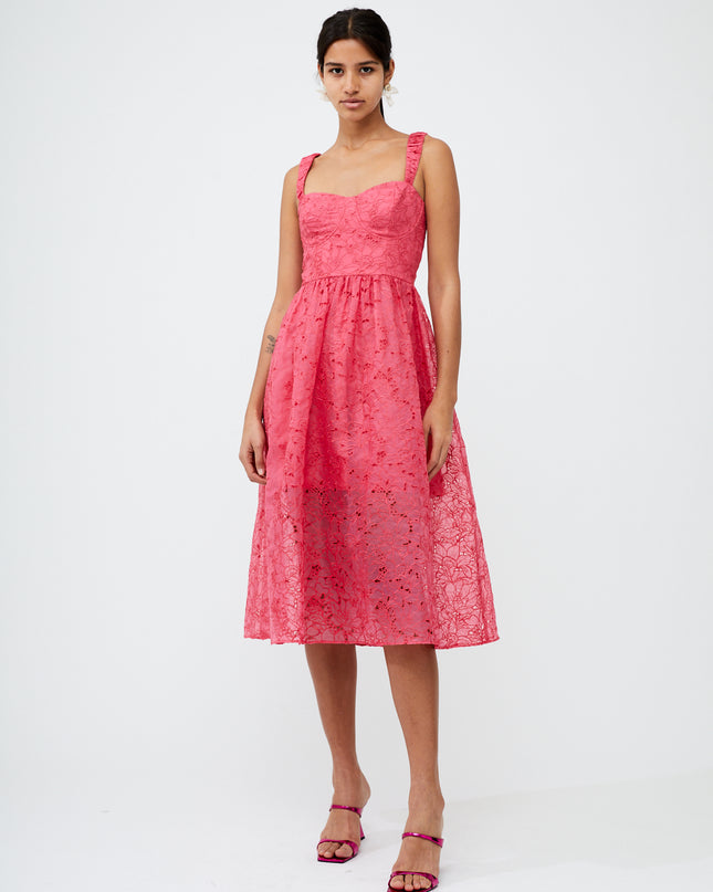 French Connection Embroided Lace Strappy Dress - Azalea