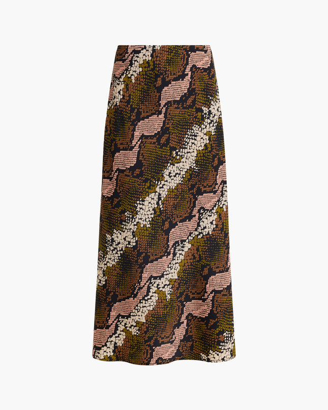 French Connection Lola Bernice Satin Skirt - Black Multi