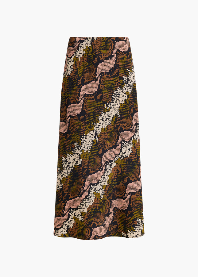 French Connection Lola Bernice Satin Skirt - Black Multi