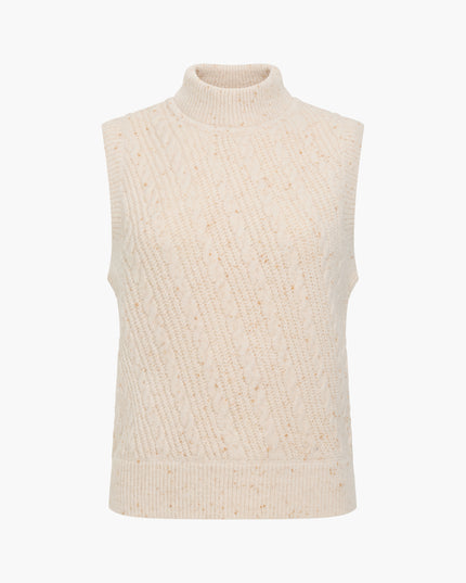 French Connection Charlene Lofty Cable Vest - Cashew