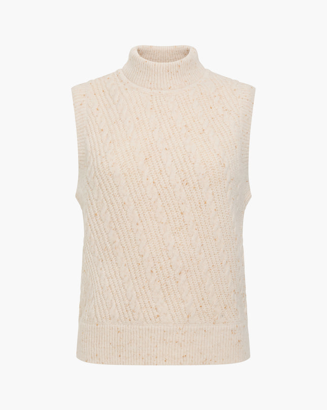 French Connection Charlene Lofty Cable Vest - Cashew