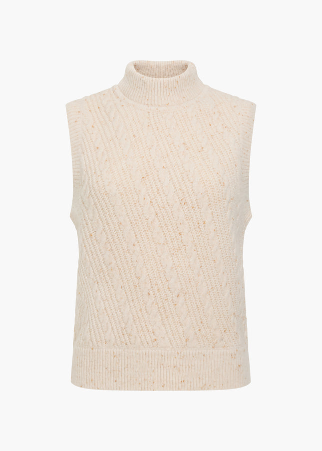 French Connection Charlene Lofty Cable Vest - Cashew