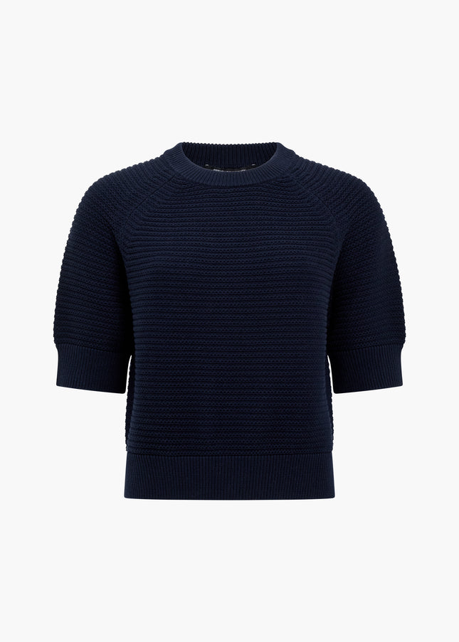 French Connection Lily Mozart Short Sleeve Knit - New Navy