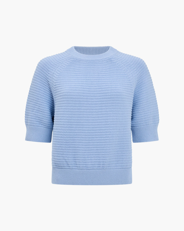 French Connection Lily Mozart Short Sleeve Knit - Pretty Blue