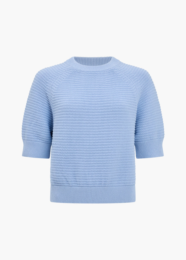 French Connection Lily Mozart Short Sleeve Knit - Pretty Blue