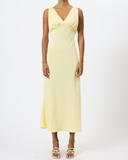 French Connection Bernice Satin Slip Dress - Mellow Yellow