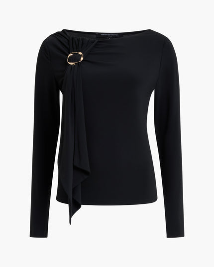 French Connection Maxine Jersey Draped Detail Top - Black