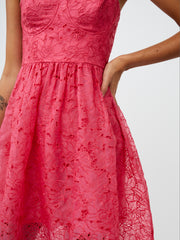 French Connection Embroided Lace Strappy Dress - Azalea
