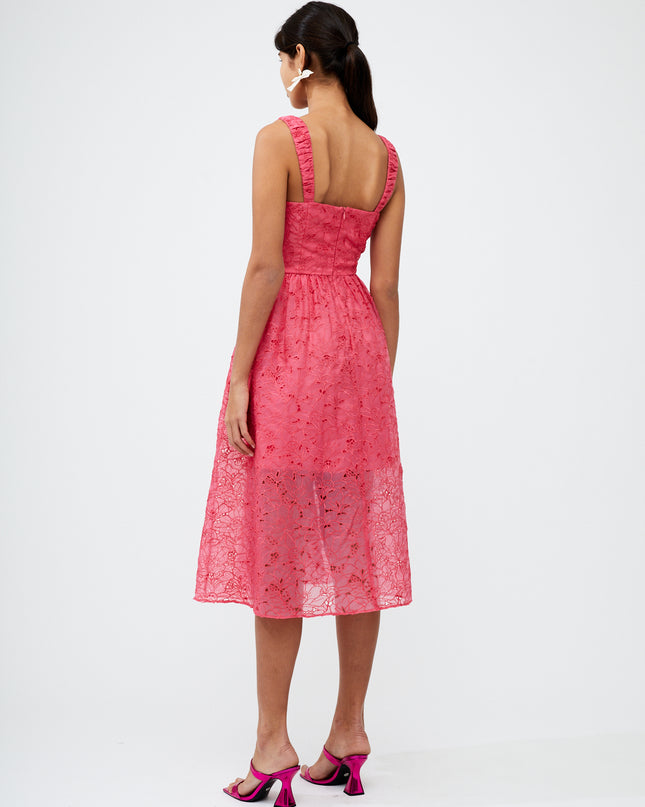 French Connection Embroided Lace Strappy Dress - Azalea