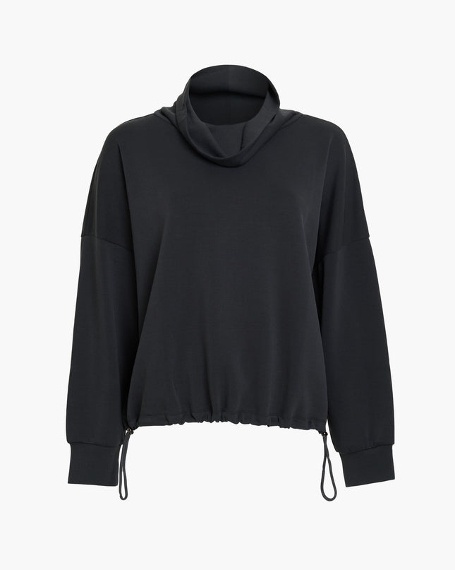French Connection Wren Funnel Neck Toggle Sweatshirt - Graphite Grey