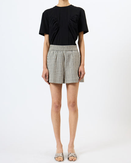 French Connection Lia Stripe Shorts - Monochrome Stripe
