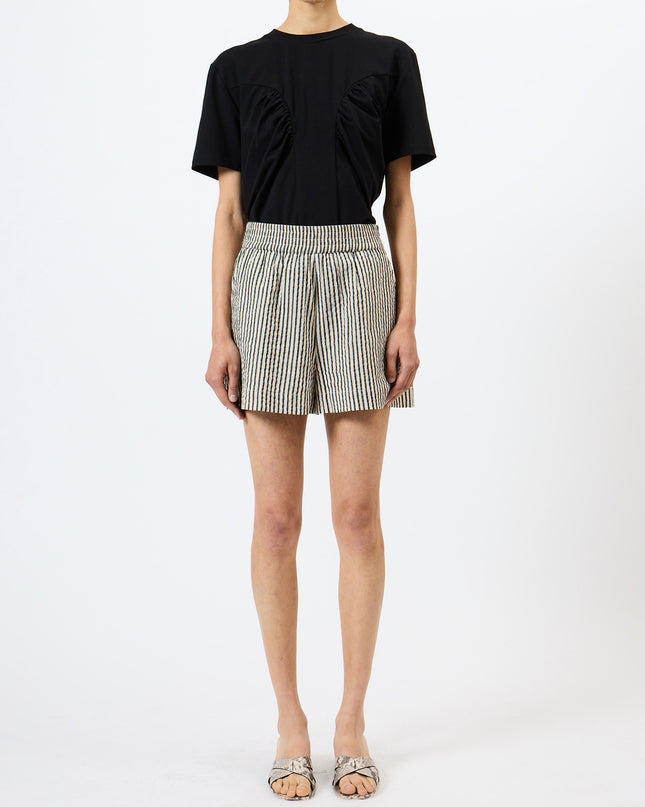 French Connection Lia Stripe Shorts - Monochrome Stripe