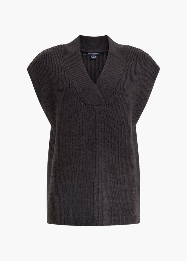 French Connection Junia V Neck Vest - Graphite Grey