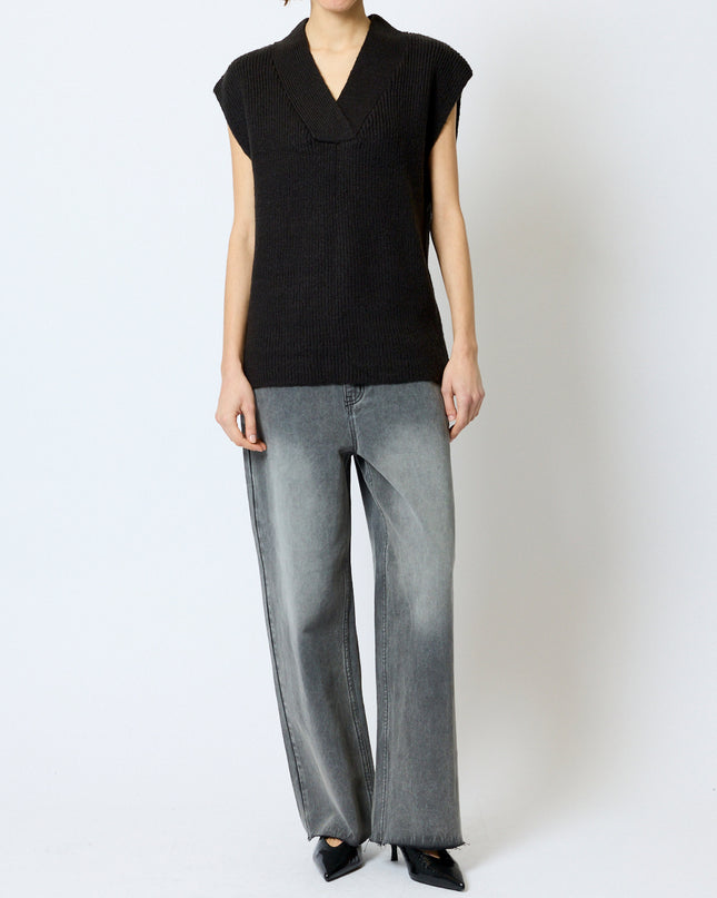 French Connection Junia V Neck Vest - Graphite Grey