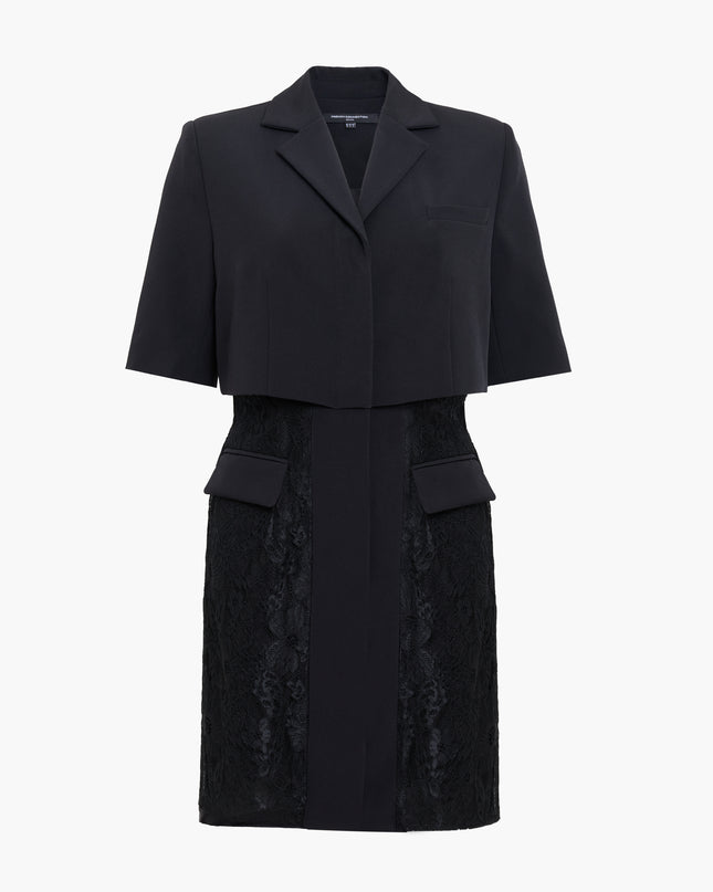 French Connection Tailored 3D Texture Blazer Dress - Black