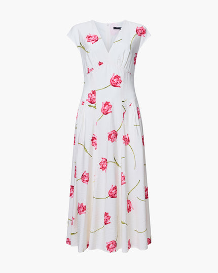 French Connection Cresida Faron Midi Dress - Ivory/Pink
