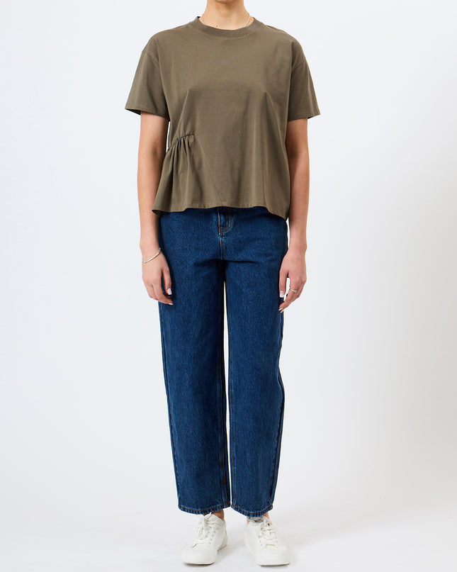 French Connection Rallie Asymmetric Top - Washed Khaki