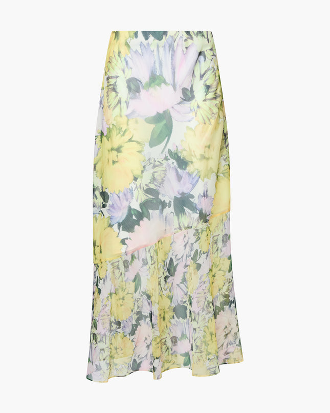 French Connection Emina Chiffon Skirt - Yellow Multi