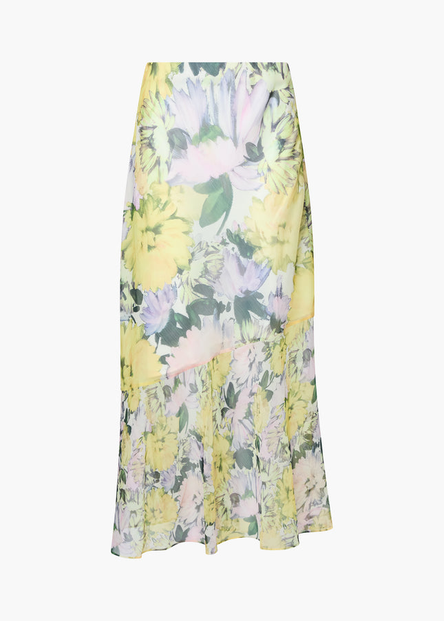 French Connection Emina Chiffon Skirt - Yellow Multi