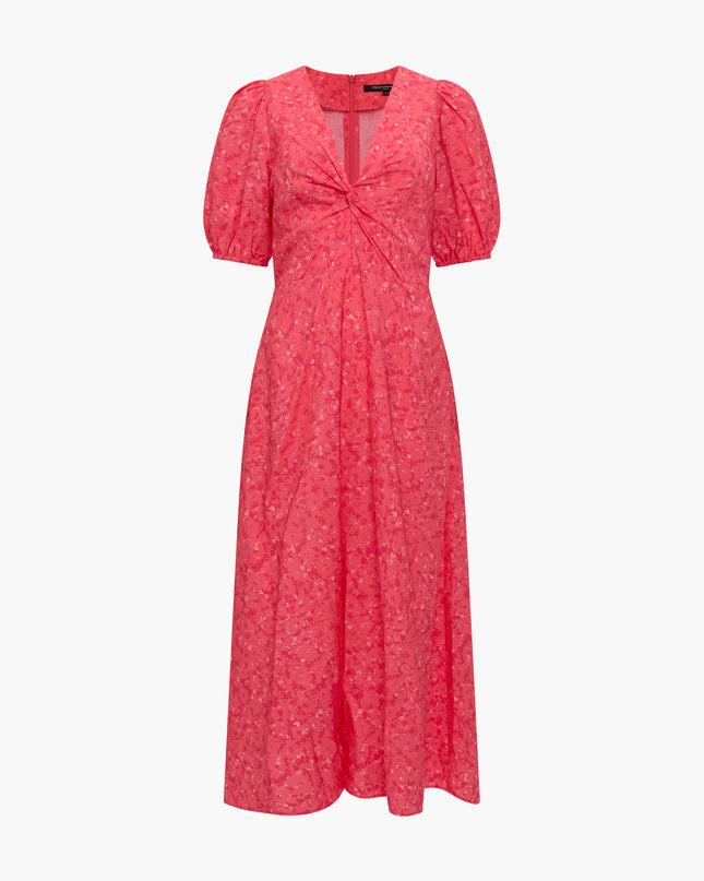 French Connection Melissa Faron Drape Twist Dress - Fuchsia Pink Multi