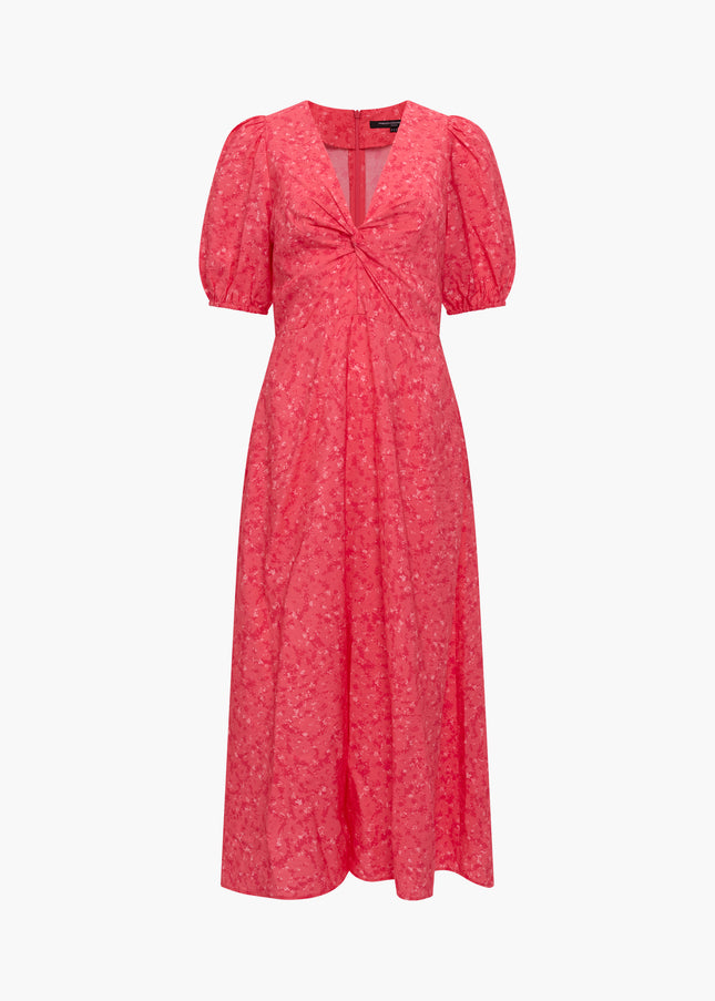 French Connection Melissa Faron Drape Twist Dress - Fuchsia Pink Multi