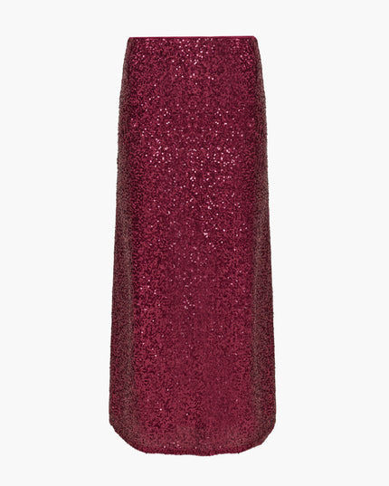 French Connection Elena Sequin Midi Skirt - Winterberry Pink