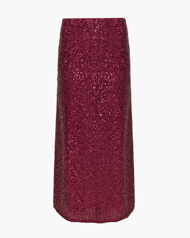 French Connection Elena Sequin Midi Skirt - Winterberry Pink