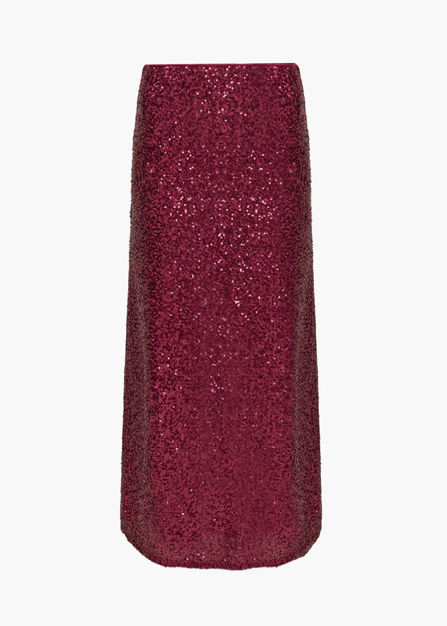 French Connection Elena Sequin Midi Skirt - Winterberry Pink