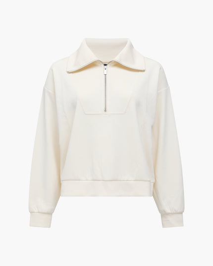 Wren Half Zip Sweatshirt - Porcelain Cream